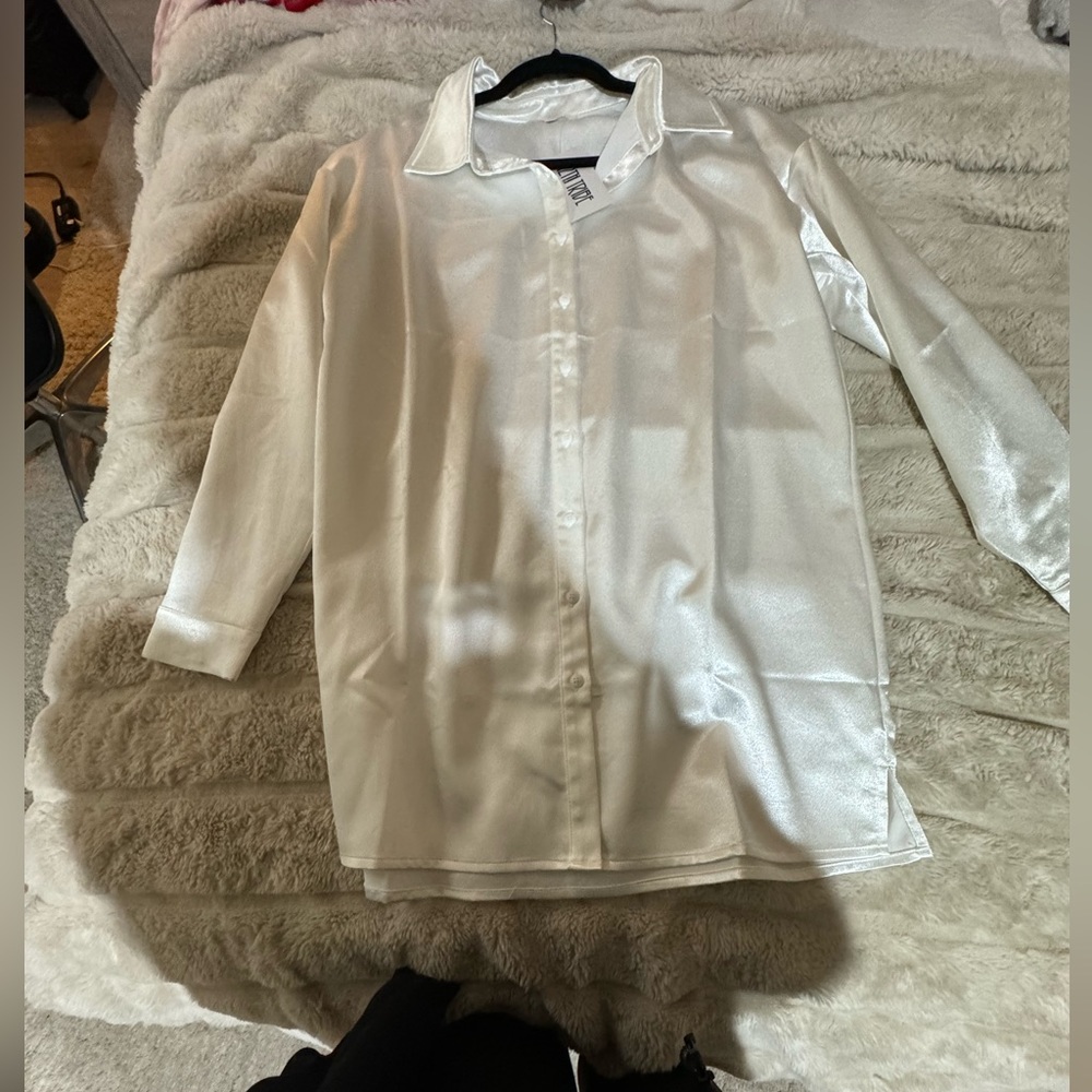 Unstoppable Ivory Satin Dress - 12th Tribe